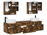 Bathroom Cabinet Set 5 pcs Smoked Oak 50 x 14.5 x 70 cm 3406643