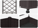 Garden Planter with Trellis&Wheels Brown 40 x 40 x 131.5 cm PP 3422934