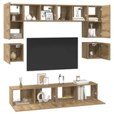 TV Cabinet Set 8 pcs Artisan Oak Engineered Wood 3393335