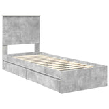 Storage Bed Concrete Grey 75 x 190 cm Engineered Wood 3411260