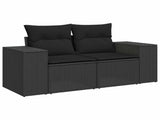 Garden Sofa Set with Cushion with Storage 8 pcs Black 3363944
