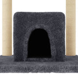 Cat Tree with Sisal Scratching Posts Dark Grey 154 cm 172057