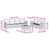 Sofa Sets 8 pcs Natural Solid Acacia Wood 3374484