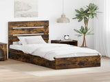 Storage Bed with Drawer Smoked Oak 90 x 200 cm Engineered Wood 3411926