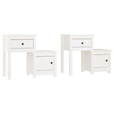 Bedside Cabinet 2 pcs White 79.5x38x65.5 cm Solid Wood Pine 814542