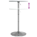 ZNTS Bar Table White 50x50x90 cm Engineered Wood and Chromed Steel 4007192