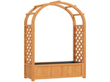Wooden Raised Garden Bed with Trellis, Liner, Drainage Holes, for Vine Climbing Plants, Flowers, 83 T3398P320202