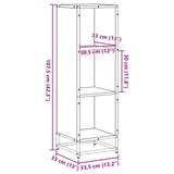 Book Cabinet Brown Oak 33.5x33x107.5 cm Engineered Wood 849158