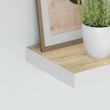 Floating Wall Shelves 4 pcs Oak and White 50x23.5x3.8 cm MDF 326575