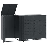 Wheelie Bin Storage for 3 Bins Anthracite 207x79x117 cm Steel 3279983