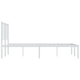 Metal Bed Frame without Mattress with Headboard White 140x190cm 352529
