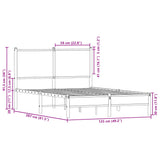 Metal Bed Frame without Mattress Smoked Oak 120x200 cm 4007812