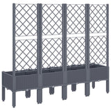 ZNTS Garden Planter with Trellis Blue Grey 160x40x142 cm PP 367931