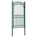 ZNTS Fence Gate with Spikes Steel 100x200 cm Green 146387