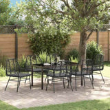 Garden Dining Set 7 pcs Black Poly Rattan 3380859