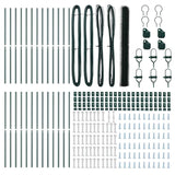 Fence with Posts Green 1.6 x 50 m PVC-coated steel 3352727