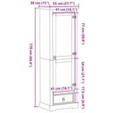 Wardrobe Corona 55x38x170 cm Solid Wood Pine 4002767