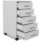 ZNTS Office Drawer Unit with Castors 5 Drawers White 243064