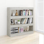 ZNTS Book Cabinet/Room Divider Concrete Grey 100x30x103 cm 811749