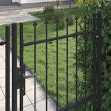 Fence Gate Single Door with Spike Top Steel 1x1.5 m Black 146034