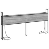 Storage Headboard with Charging Station Grey sonoma 200 cm 859828