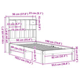 Bookcase Bed without Mattress White 90x190cm Solid Wood Pine 3322588