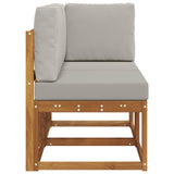 Outdoor Middle and Corner Sofa 2 Piece Natural and Light Grey 900470