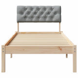 Bed frame Brown and light grey 80 x 200 cm Solid pine wood 878639