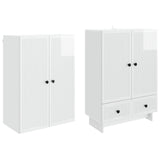 Cabinet Set 2 pcs High Gloss White 66 x 34.5 x 95 cm 3416353