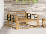 Outdoor Middle Sofa Solid Acacia Wood White 3439018