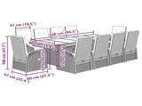 Garden Dining Set Grey, Dark grey 3277620