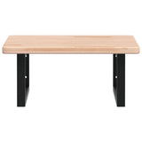 Basin Shelf Wall Mounted Steel and Solid Wood Oak 3302381