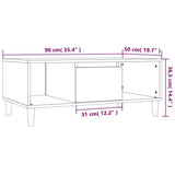 Coffee Table Concrete Grey 90x50x36,5 cm Engineered Wood 821064