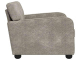Armchair Light Grey Faux Suede Leather 42043424