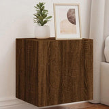 TV Wall Cabinets with LED Lights 2 pcs Brown Oak 40.5x35x40 cm 837259
