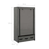 Wardrobe Grey 87x49x159 cm Fabric 282460