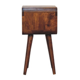 Mini Chestnut Curved Open Bedside IN3311