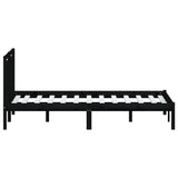 3100573 Bed Frame without Mattress Black Solid Wood 140x190 cm