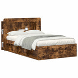 Headboard Cabinet with Storage Smoked Oak Engineered Wood 8001269