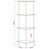 4-Tier Shelf Transparent 30x30x100 cm Tempered Glass 249515