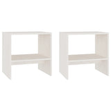 Bedside Cabinets 2 pcs White 40x30.5x40 cm Solid Pinewood 808056