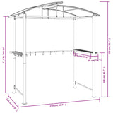 BBQ Gazebo with Side Shelves Anthracite 210x114x230 cm Steel 360139