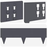 Lawn Edging 10 pcs 100 x 15 cm Steel Anthracite 8008554