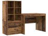 Desk with Drawer with Shelf with Storage 2 pcs Old Wood 3337359