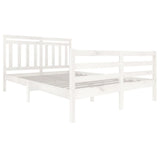 3100655 Bed Frame without Mattress White Solid Wood 140x200 cm