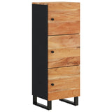 Highboard with 3 Doors 40x33x110 cm Solid Wood Acacia&Iron 352930