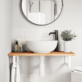 Basin Shelf Wall Mounted Steel and Solid Wood Acacia 3302720