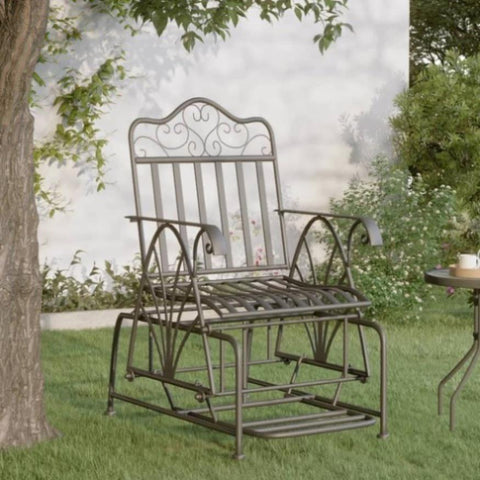 Glider Bench 61 cm Black Steel 318834
