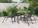 Garden Dining Set Anthracite Steel Medium Stackable 3187986