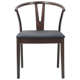 Dining Chair 2 pcs Light Brown and Black Solid Rubber Wood 42020412